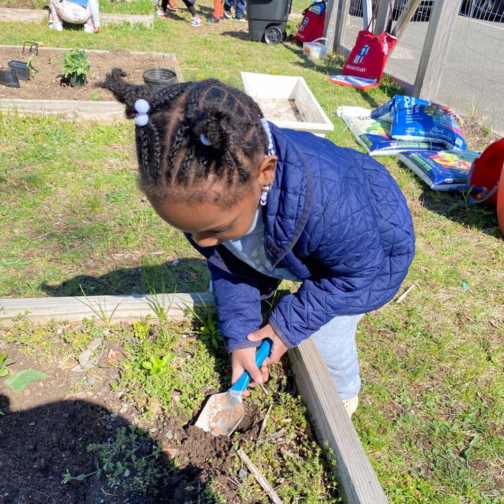 working with gardening tools